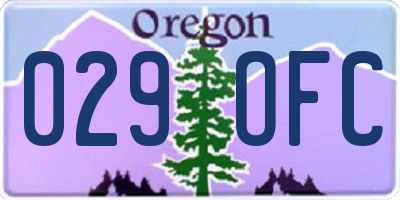 OR license plate 029OFC