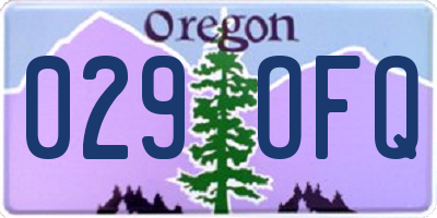 OR license plate 029OFQ