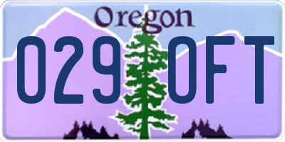 OR license plate 029OFT