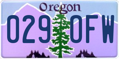 OR license plate 029OFW