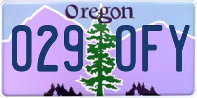 OR license plate 029OFY