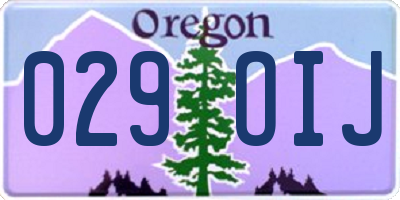 OR license plate 029OIJ