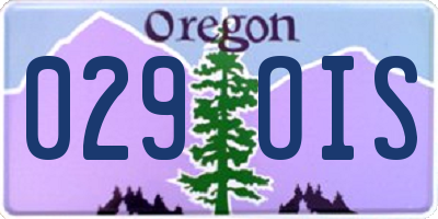 OR license plate 029OIS