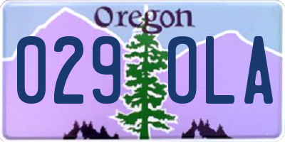 OR license plate 029OLA
