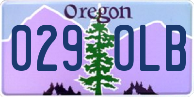 OR license plate 029OLB