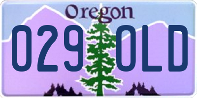 OR license plate 029OLD