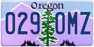 OR license plate 029OMZ