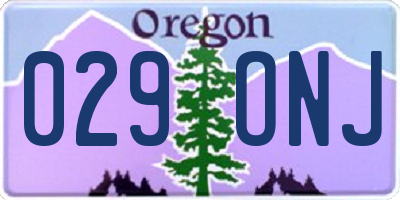 OR license plate 029ONJ