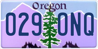 OR license plate 029ONQ