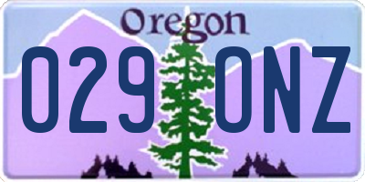 OR license plate 029ONZ