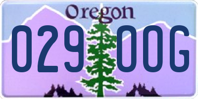 OR license plate 029OOG