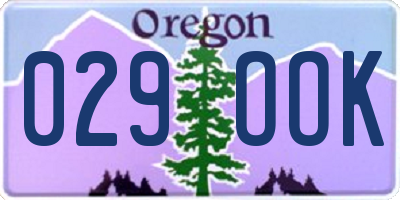 OR license plate 029OOK