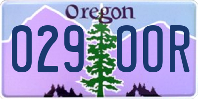 OR license plate 029OOR