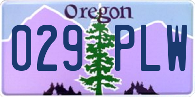 OR license plate 029PLW