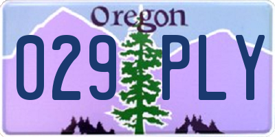 OR license plate 029PLY