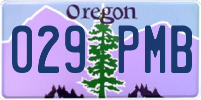 OR license plate 029PMB