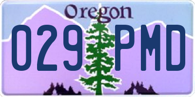 OR license plate 029PMD