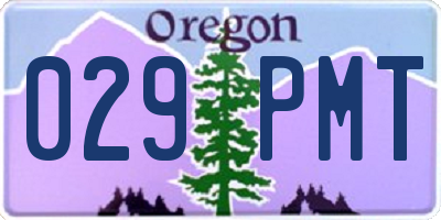OR license plate 029PMT