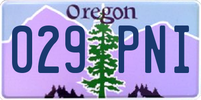 OR license plate 029PNI