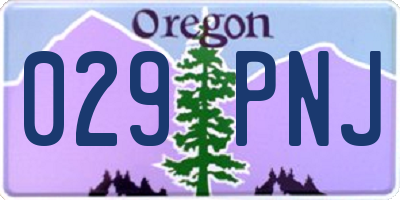 OR license plate 029PNJ