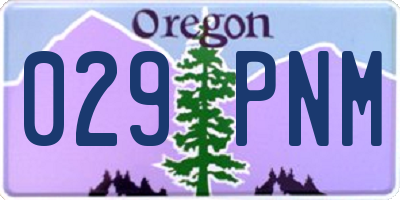 OR license plate 029PNM