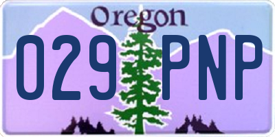 OR license plate 029PNP