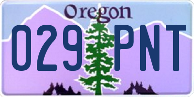 OR license plate 029PNT