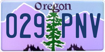 OR license plate 029PNV
