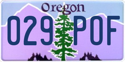 OR license plate 029POF