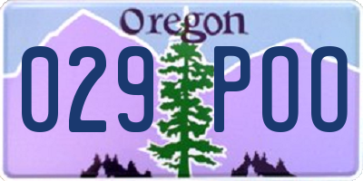 OR license plate 029POO