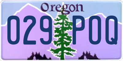 OR license plate 029POQ