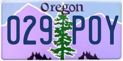 OR license plate 029POY