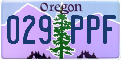 OR license plate 029PPF