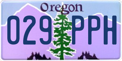 OR license plate 029PPH