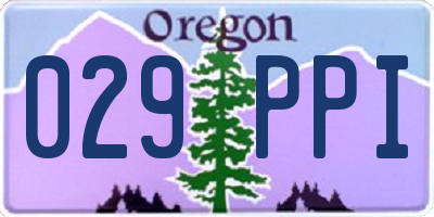 OR license plate 029PPI
