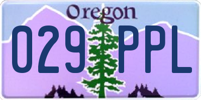 OR license plate 029PPL