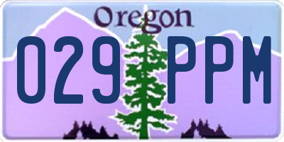 OR license plate 029PPM