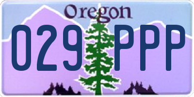 OR license plate 029PPP