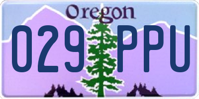 OR license plate 029PPU