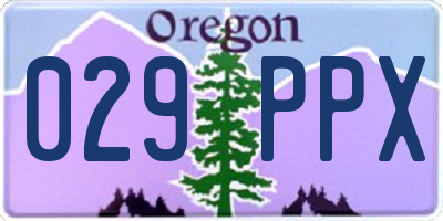 OR license plate 029PPX