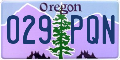 OR license plate 029PQN