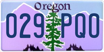 OR license plate 029PQO