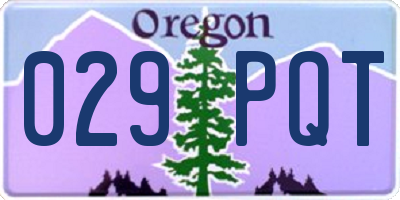 OR license plate 029PQT