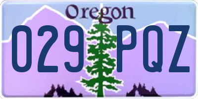 OR license plate 029PQZ
