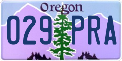 OR license plate 029PRA