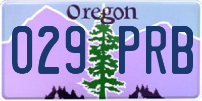 OR license plate 029PRB