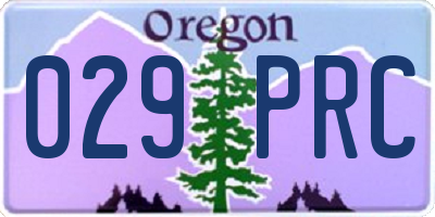 OR license plate 029PRC