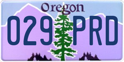 OR license plate 029PRD
