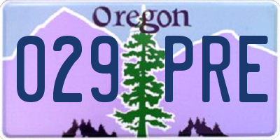 OR license plate 029PRE