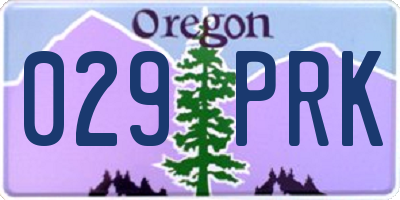 OR license plate 029PRK